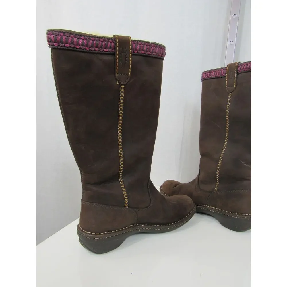 UGG Australia Women's US 8 Brown Suede Leather Sheepskin Lined Winter Boots